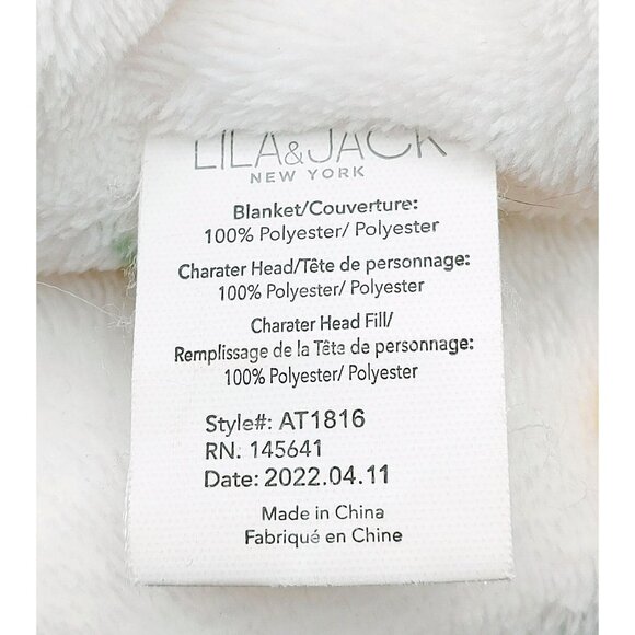 Lila & Jack White Gold Yellow Flowers Bow BEAR Baby Security Blanket Lovey 14x15 - Picture 4 of 4